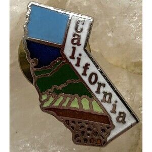 Vintage California Enamel‎ State Outline Pin Travel Souvenir MAFCO Tourism Retro